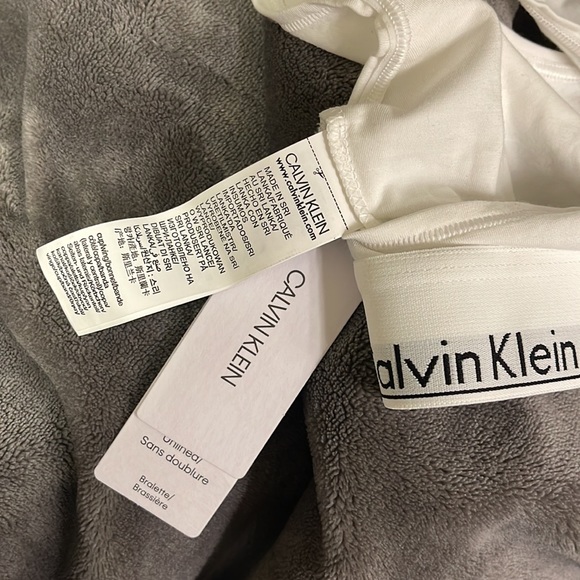 CALVIN KLEIN - NWT White Unlined Bralette - Picture 4 of 4